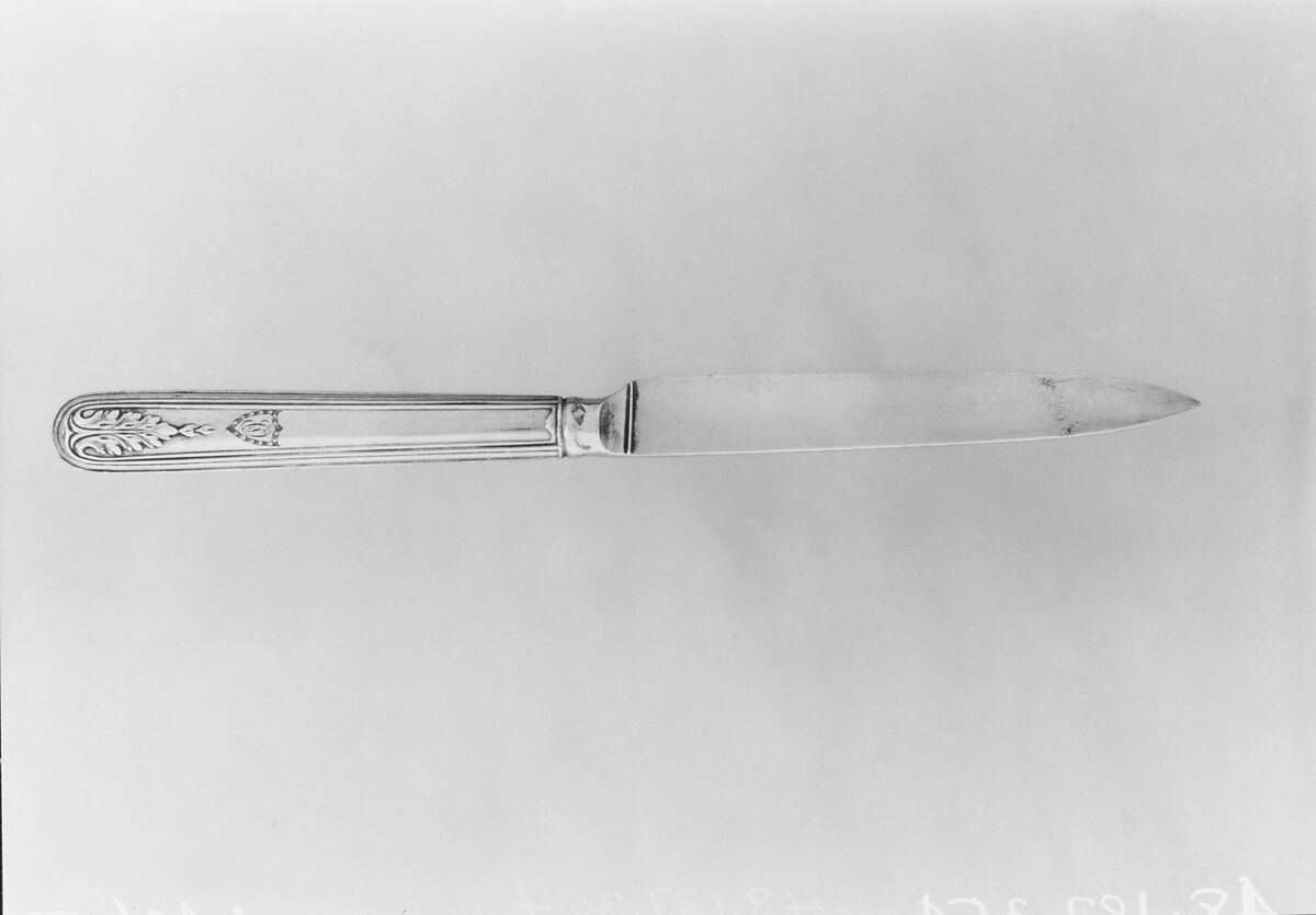 Knife (one of three), François Charles Gavet (French, appointed as cutler to the king 1782, died 1840), Silver gilt, French, Paris