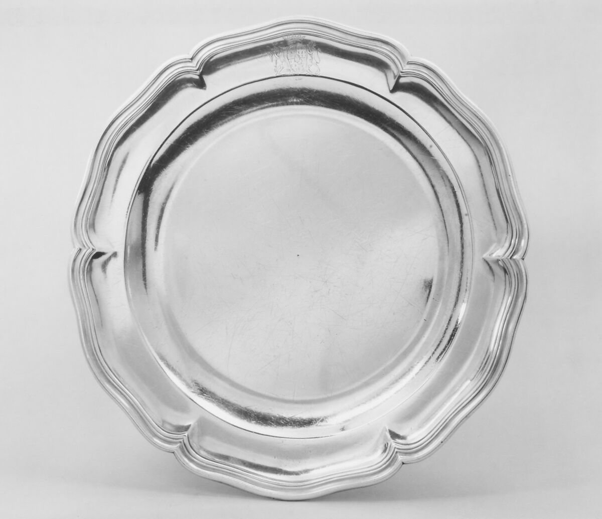 Plate with the arms of marquis Gaspard de Gueidan (1688–1767), Honoré Burel (master 1748), Silver, French, Aix-en-Provence 