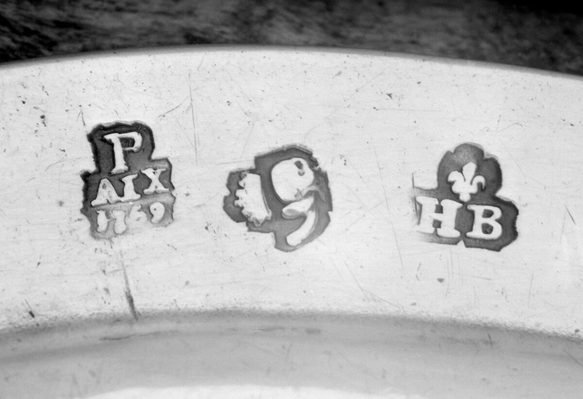 Plate with the arms of marquis Gaspard de Gueidan (1688–1767), Honoré Burel (master 1748), Silver, French, Aix-en-Provence