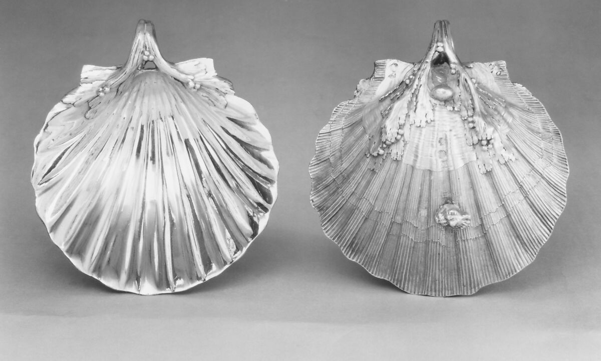 Pair of scallop-shell dishes, Jacques-Nicolas Roettiers (1736–1788, master 1765, retired 1777), Silver, French, Paris