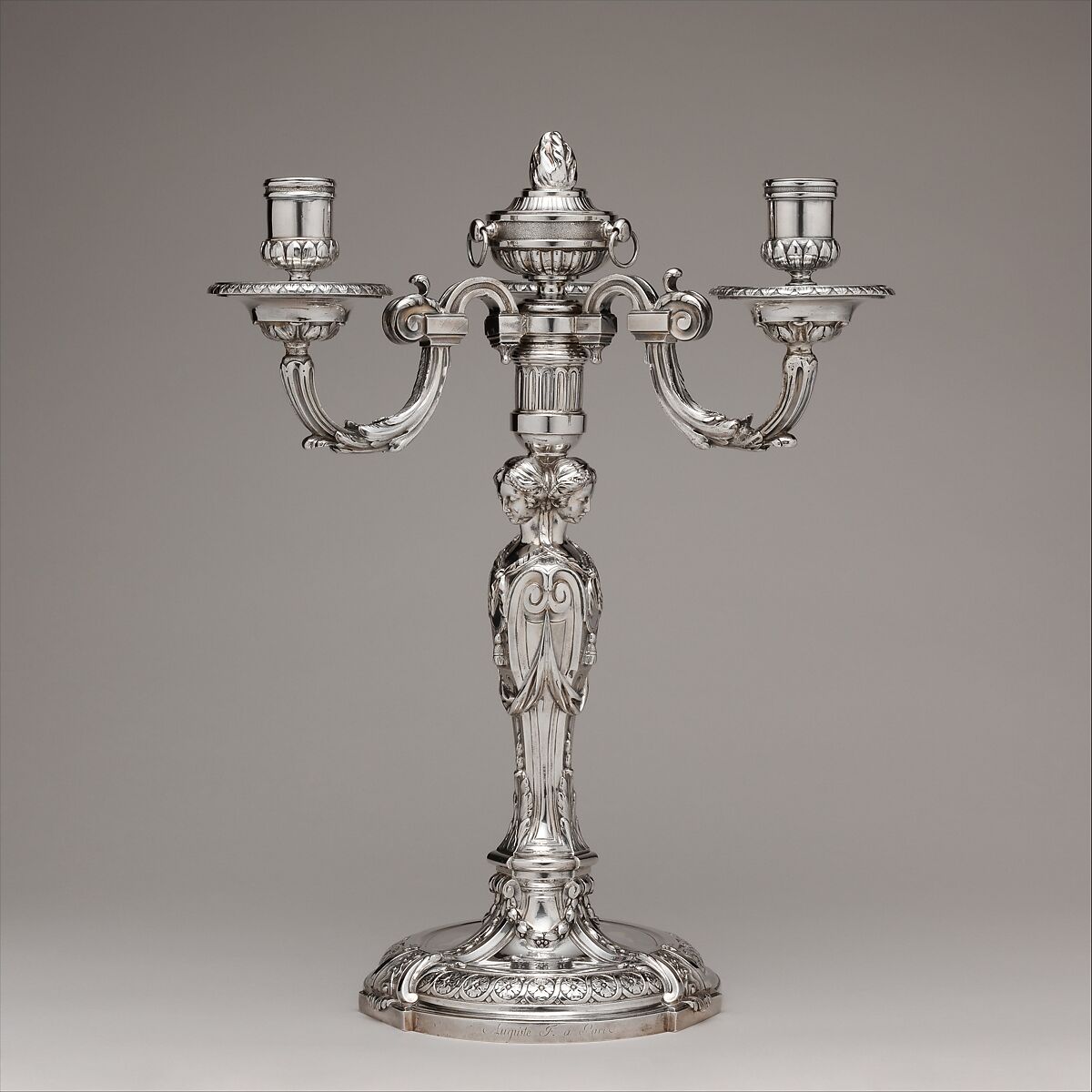Candelabrum (one of a pair), Robert Joseph Auguste (French, 1723–1805, master 1757), Silver, French, Paris 