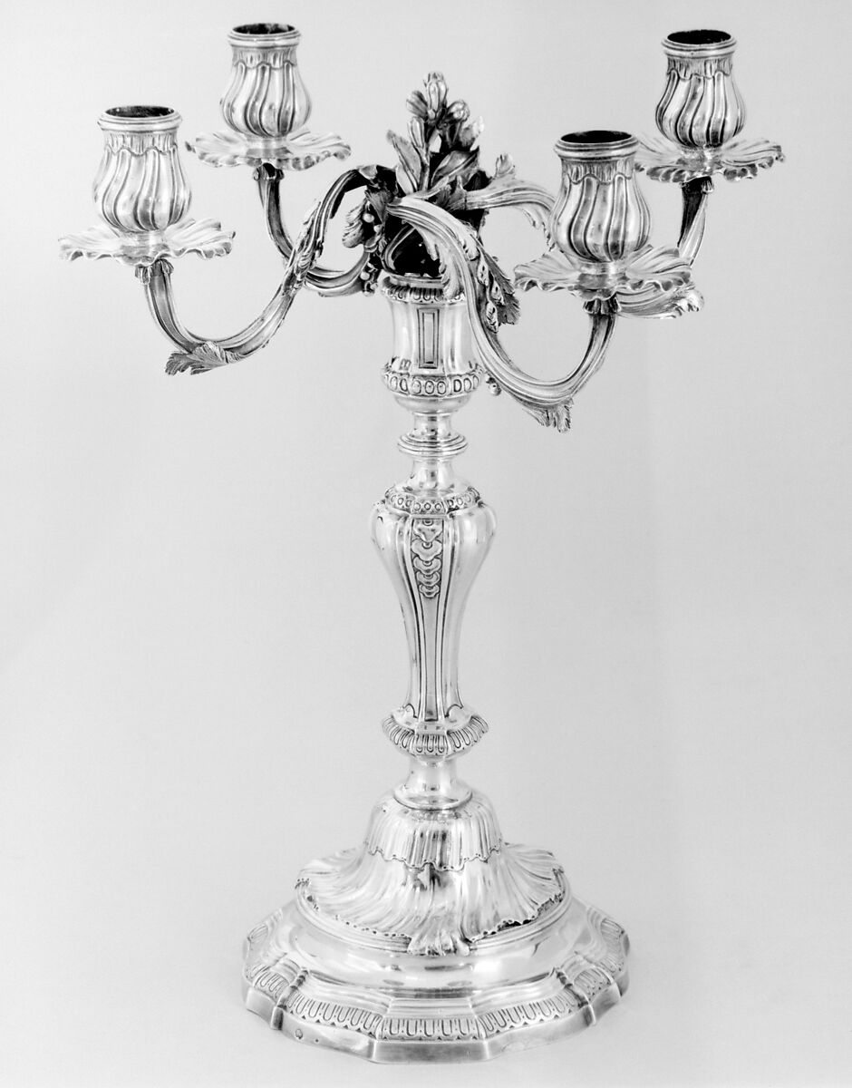 Pair of candelabra, Jean-Baptiste-François Chéret (1728, master 1759, recorded up to 1791), Silver, French, Paris
