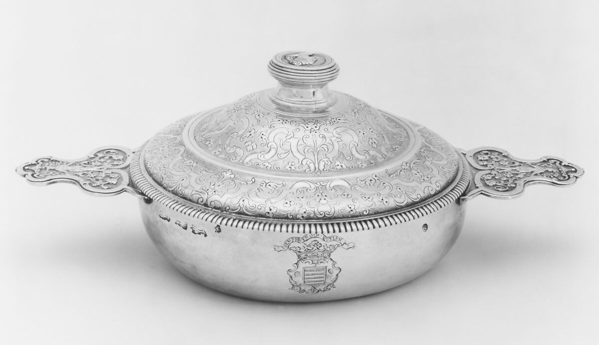 Bowl with cover (écuelle), Nicolas-Antoine de Saint-Nicolas (master 1714, recorded 1755, not recorded 1756), Silver, French, Paris