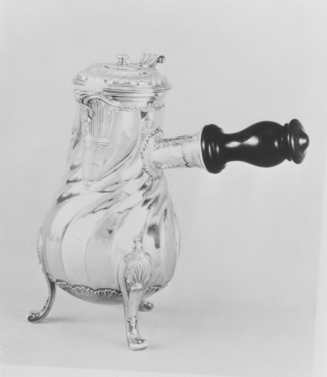 Chocolate pot, François Thomas Germain (French, Paris 1726–1791 Paris, master 1748), Silver; ebony, French, Paris