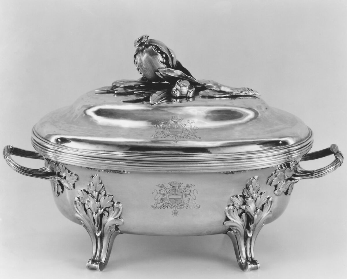 Tureen with cover, Joseph-Pierre-Jacques Duguay (born 1724, master 1756, recorded 1793), Silver, French, Paris 