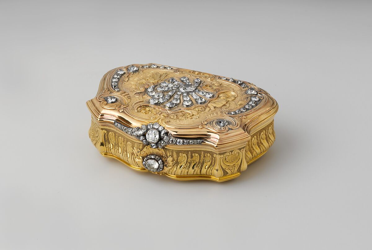 Snuffbox, Daniel Govaers (or Gouers) (French, master 1717, active 1736), Gold, diamonds, French, Paris 