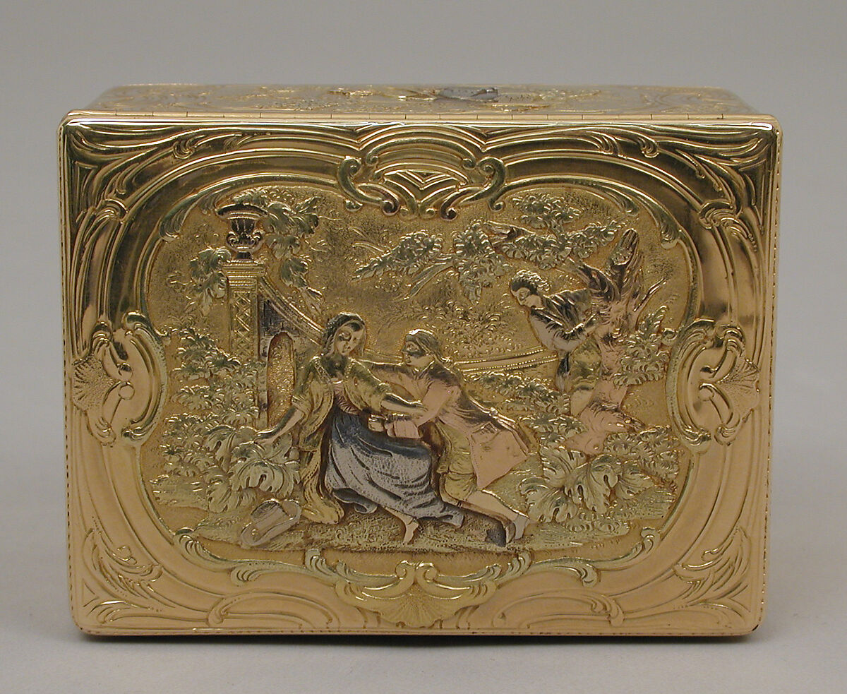 Snuffbox, Possibly Les Frères Toussaint (French, active Hanau, registered 1752), Gold, German, Hanau