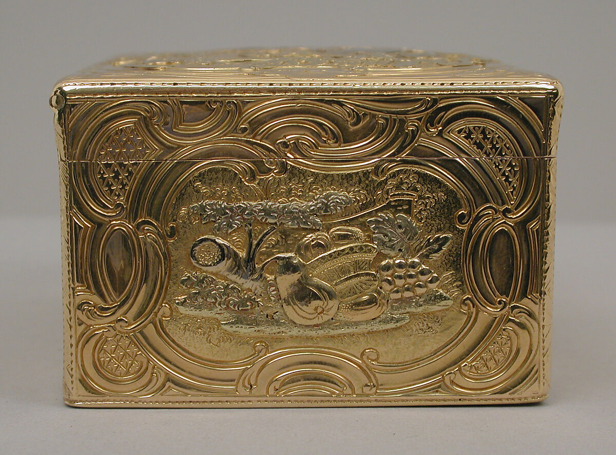 Snuffbox, Possibly Les Frères Toussaint (French, active Hanau, registered 1752), Gold, German, Hanau