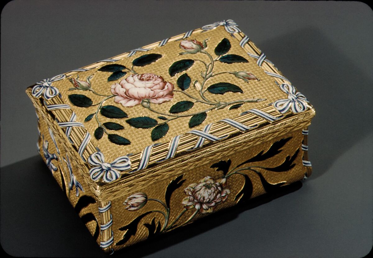 Snuffbox, Jean Moynat (French, master 1745, died 1761), Gold, enamel, French, Paris 