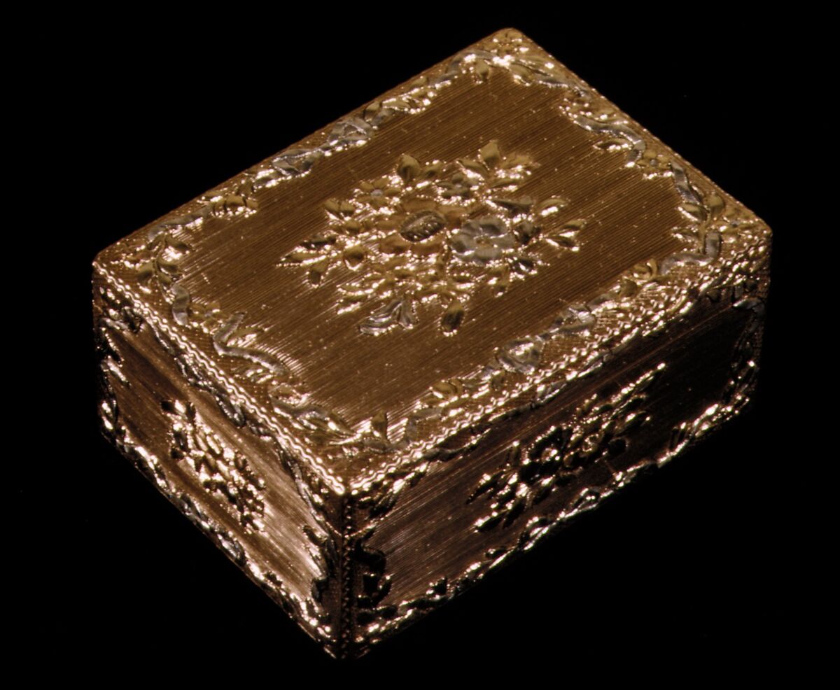 Snuffbox, Charles Le Bastier (French, apprenticed 1738, master 1754, active 1783), Gold, French, Paris 