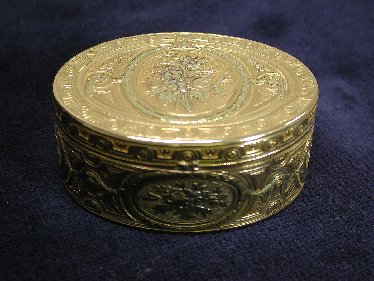 Snuffbox, Catherine Kedjeström (Swedish, active 1762–73), Gold, Swedish, Stockholm 