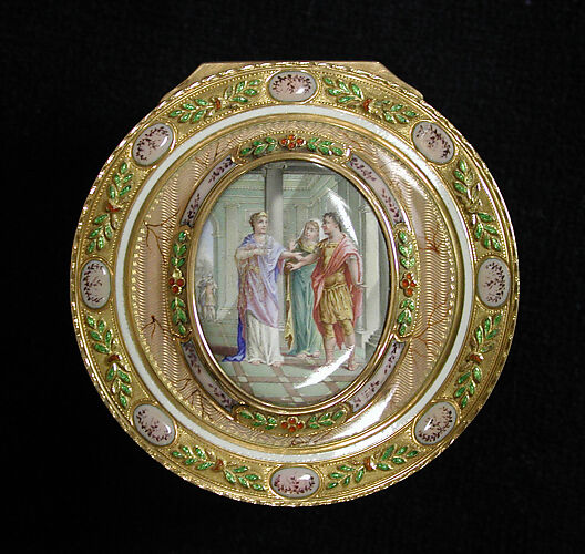 Snuffbox with miniature depicting the return of Theseus
