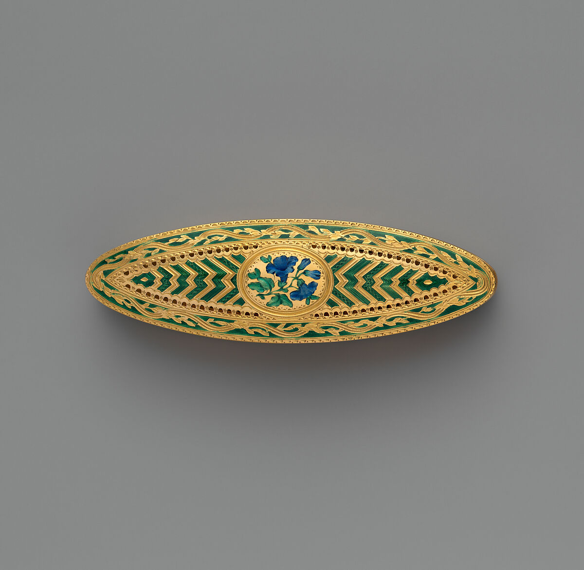 Shuttle (navette), Mathieu Coiny fils (born 1723, master 1755, recorded 1788), Gold, enamel, French, Paris