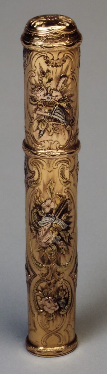 Sealing wax case (étui), Gold, French, Paris 