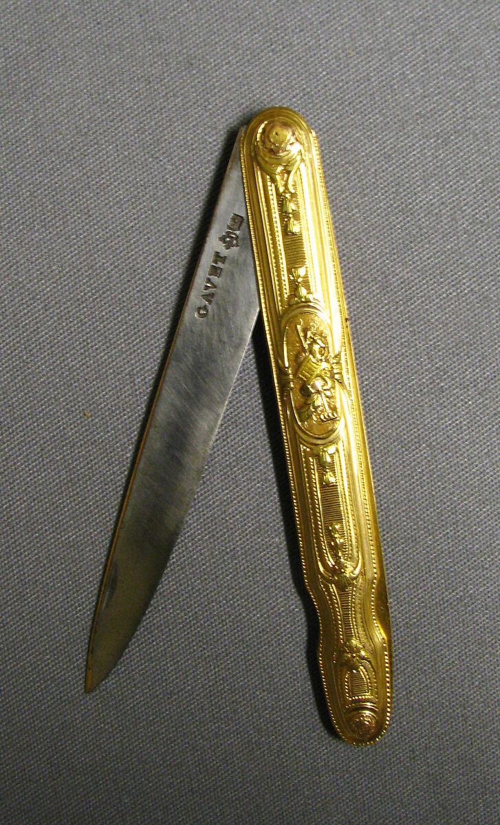 Pocket knife, Probably by Jean Gavet (cutler to the King 1757, master goldsmith 1769, recorded 1781), Gold, steel, French, Paris