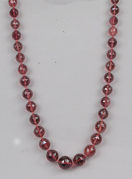 Necklace, Pink tourmaline, European 
