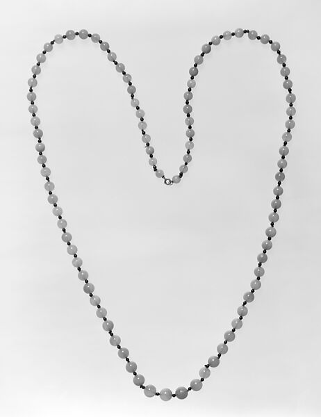 Necklace, Pink chalcedony, black onyx, European