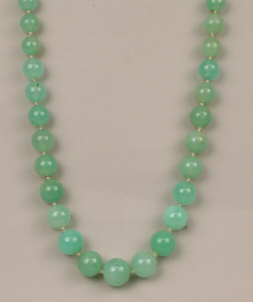 Necklace, Chrysoprase, European 