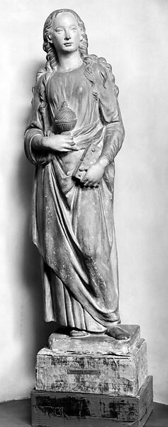 Renaissance-style statuette of Saint Mary Magdalene, Terracotta, polychromed, probably Italian 