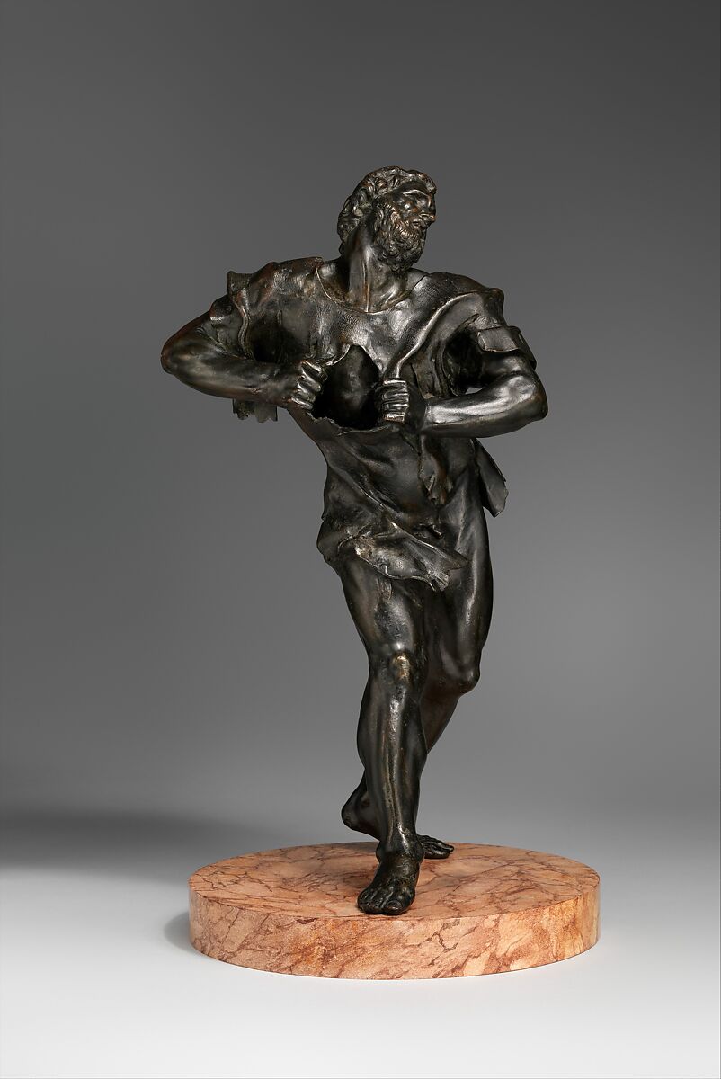 Hercules with the Coat of Nessus, Unidentified sculptor, Bronze, marble, possibly French 