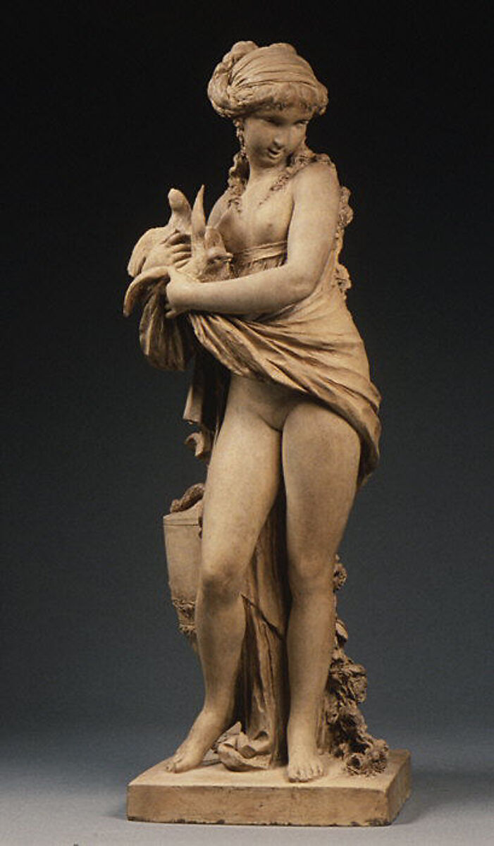 Girl with Doves, Clodion (Claude Michel) (French, Nancy 1738–1814 Paris), Cast terracotta, French, Paris 