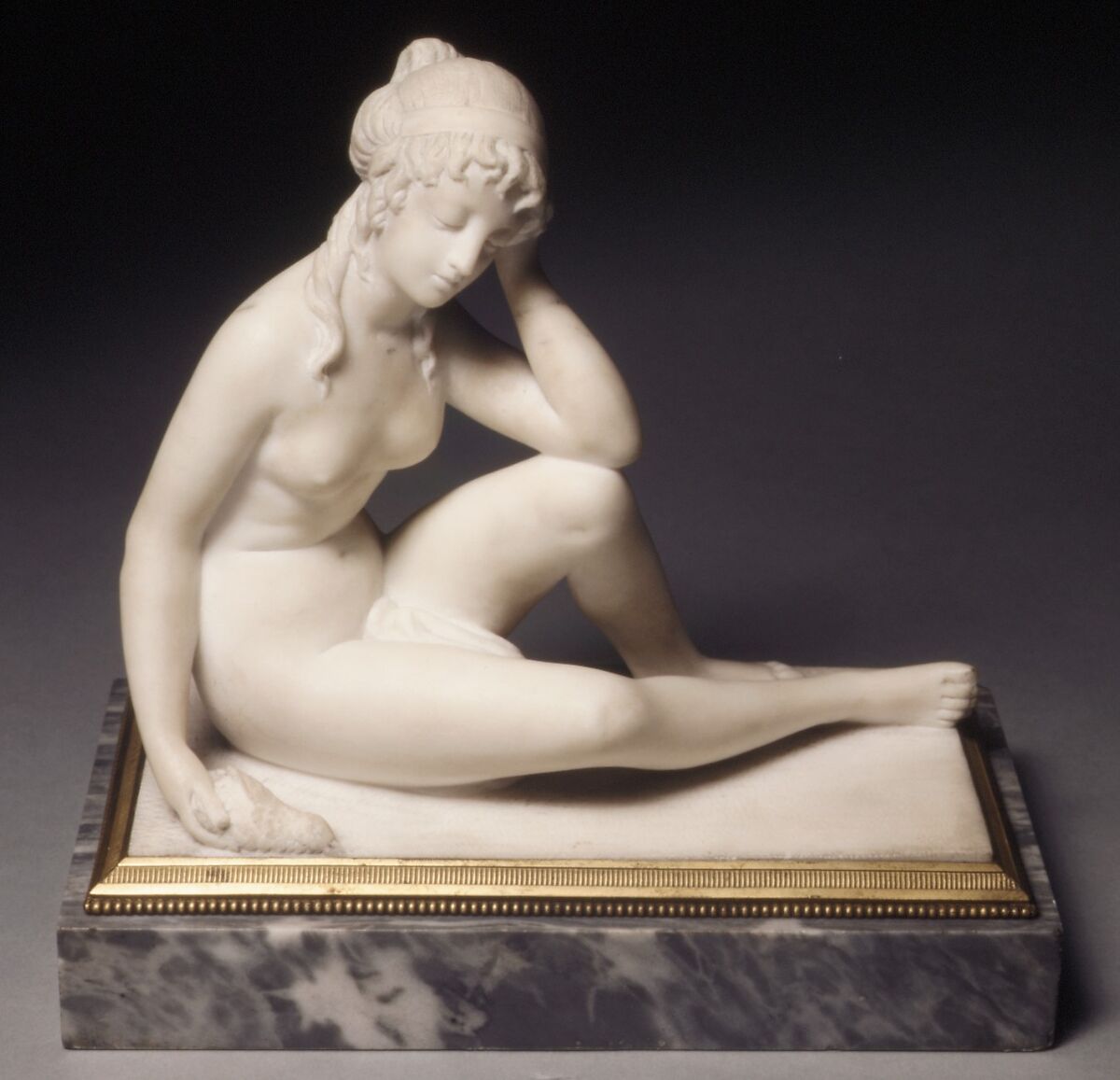 L'Oiseau Mort, Joseph-Charles Marin (French, Paris 1759–1834 Paris), White marble plinth, bleu turquin marble with gilt-bronze mounts, French 