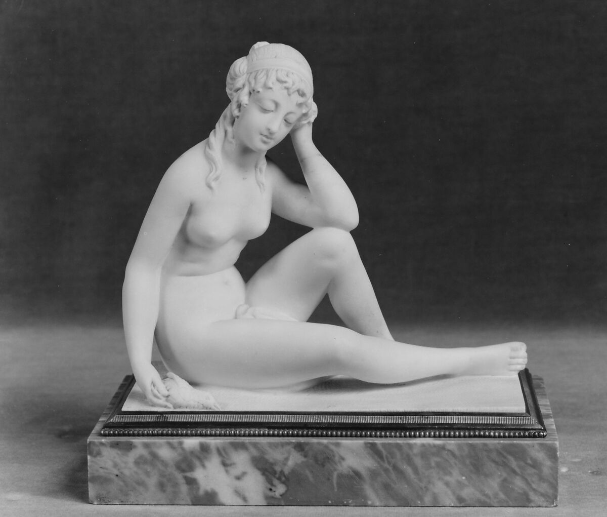 L'Oiseau Mort, Joseph-Charles Marin (French, Paris 1759–1834 Paris), White marble plinth, bleu turquin marble with gilt-bronze mounts, French