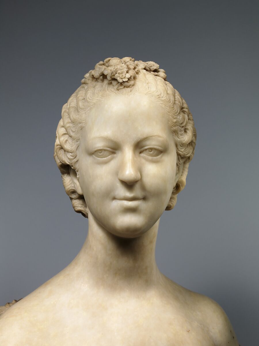 Madame de Pompadour (1721–1764), Jean-Baptiste Pigalle (French, 1714–1785), White marble (Sost, the French Pyrenees), French, Paris