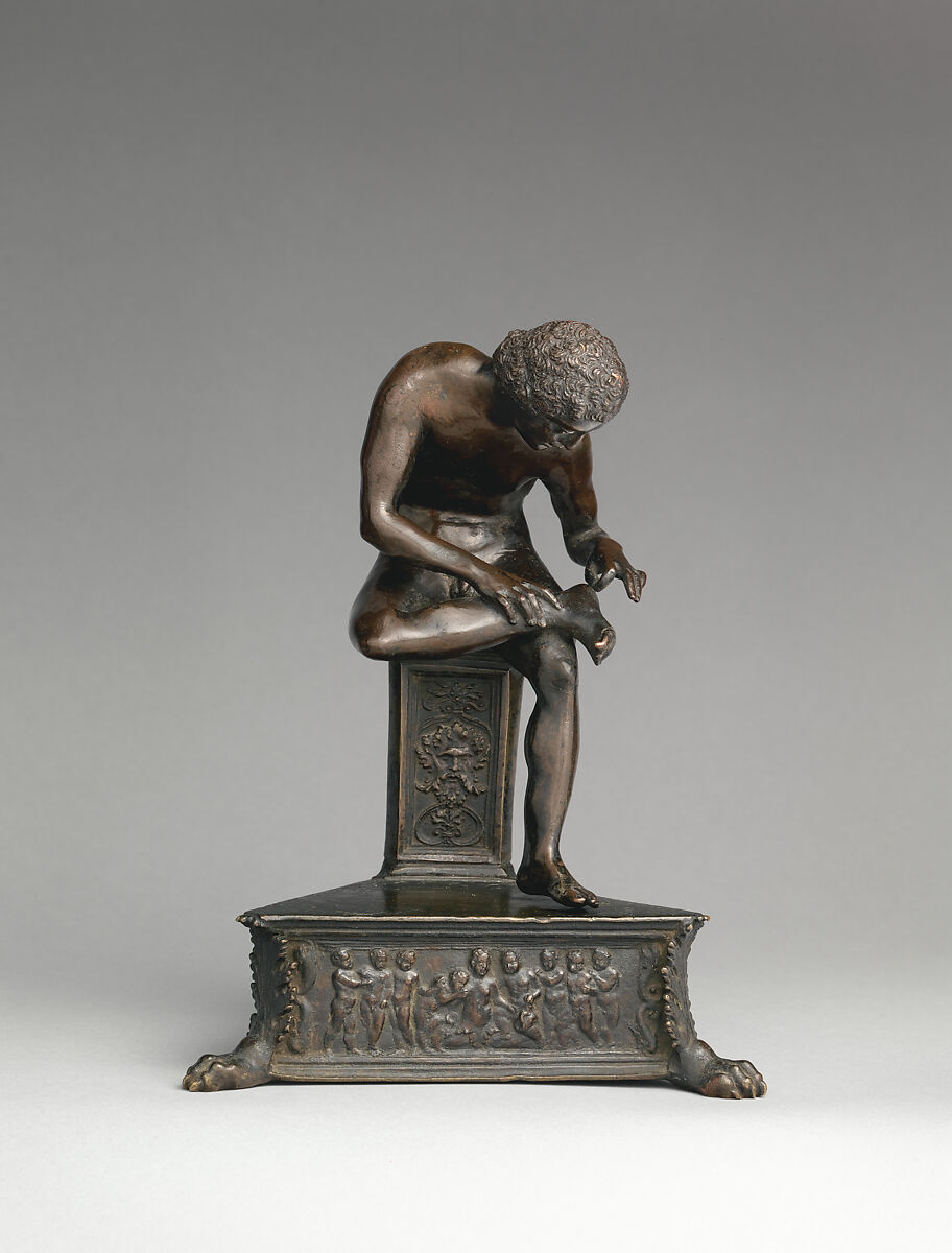 Spinario (boy pulling a thorn from his foot), Bronze, Italian, Padua or Ravenna