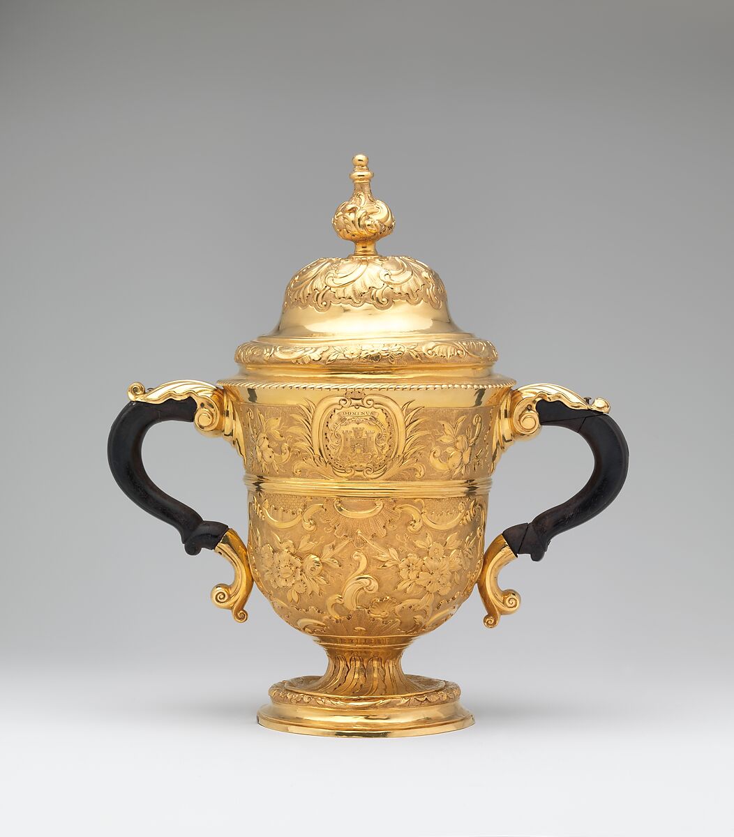 Two-handled cup with cover, William Gilchrist (Scottish, active 1736), Gold, ebony, Scottish, Edinburgh