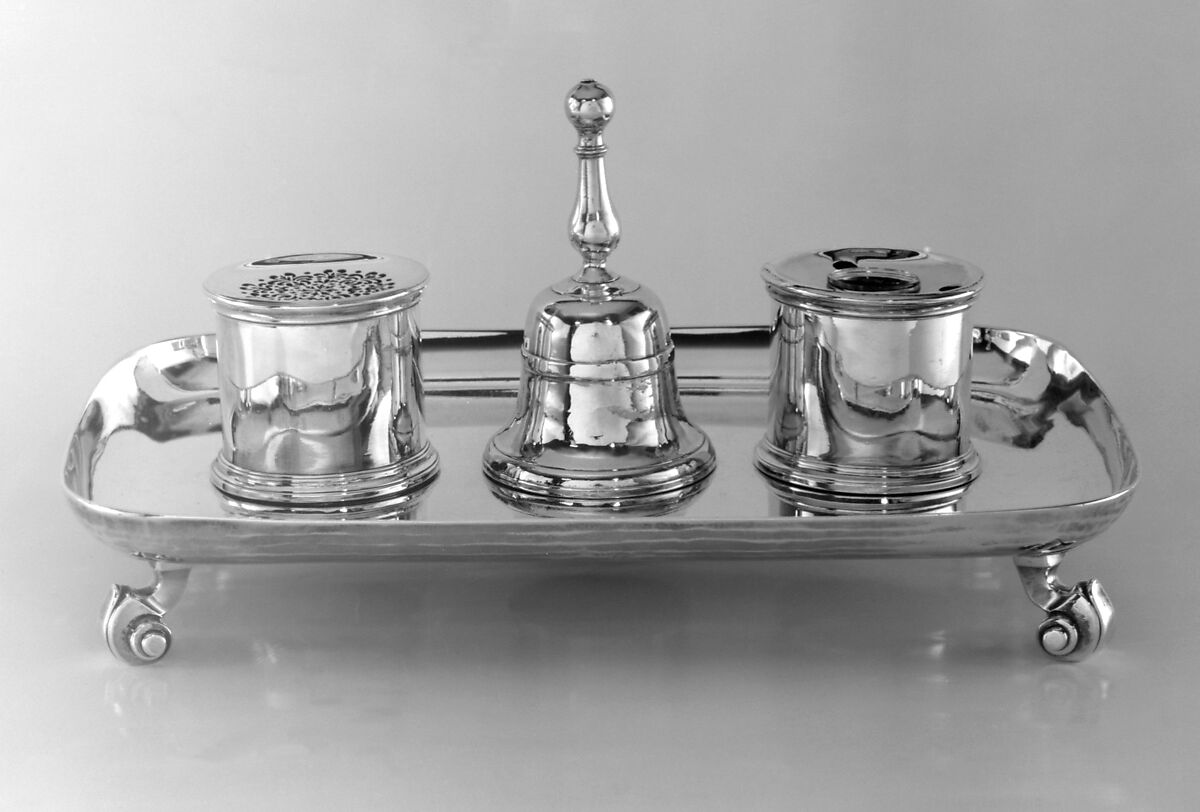 Inkstand, Simon Pantin I (British, ca. 1672–1728), Silver, British, London 