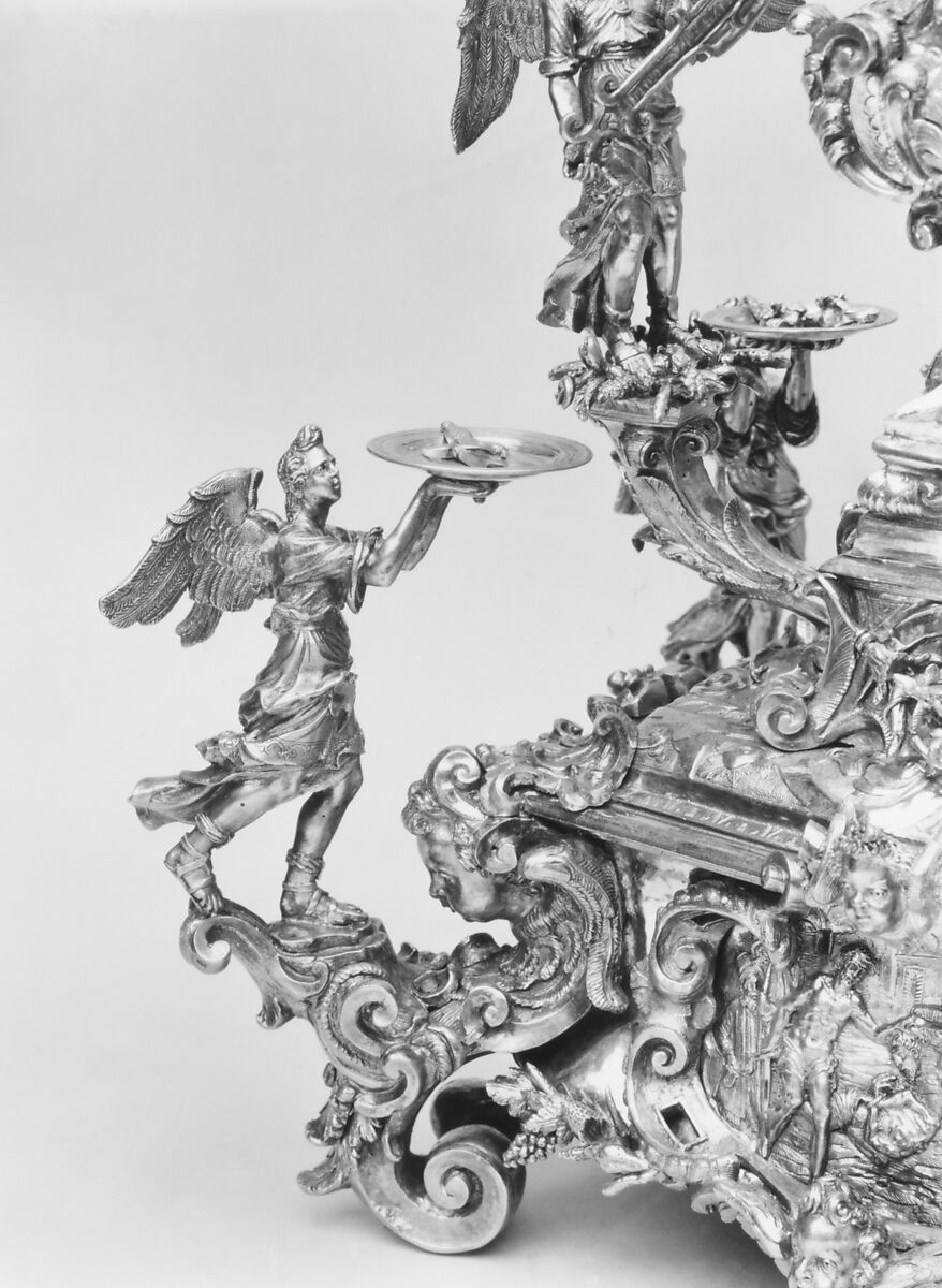 Reliquary monstrance of St. John the Baptist, Base by C. C., Silver gilt, Italian, probably Florence