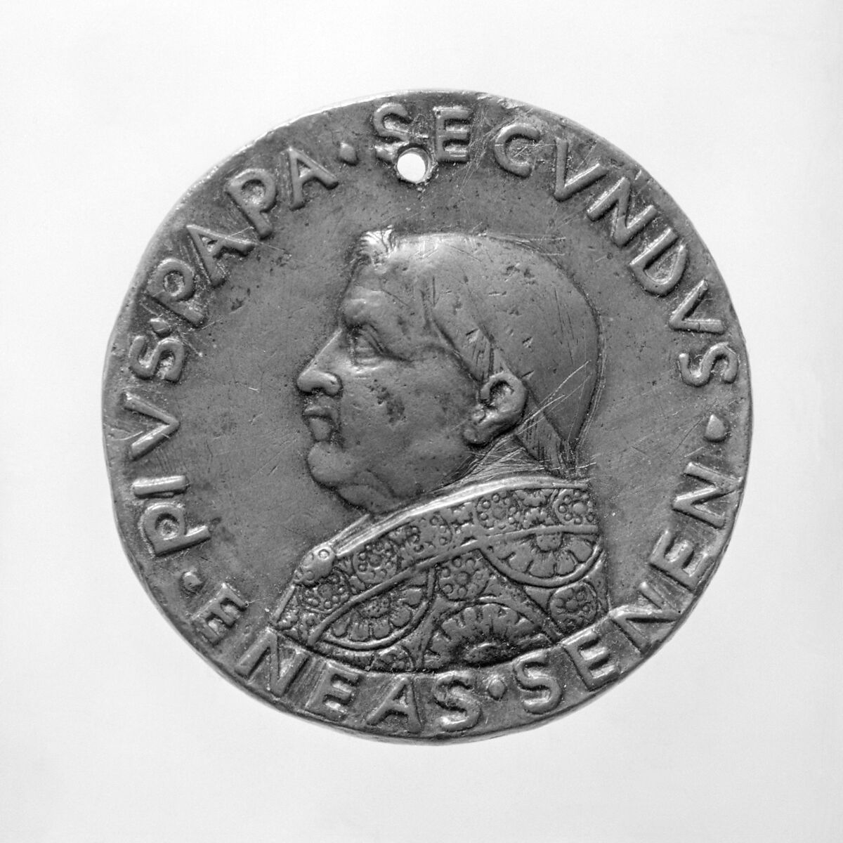 Pope Pius II, Attributed to Andrea Guazzalotti (Italian, 1435–1495), Bronze, possibly Italian, Rome 