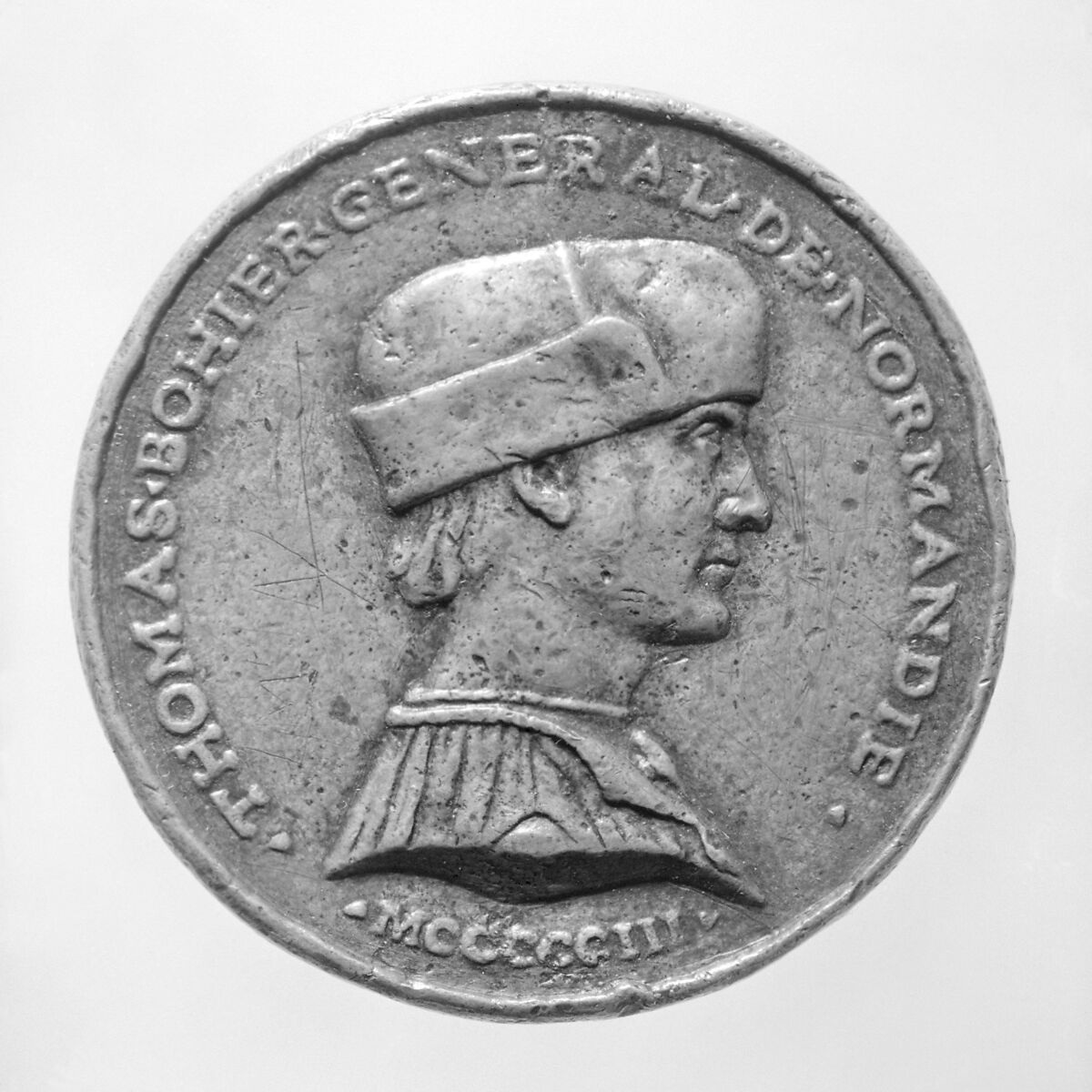 Thomas Bohier, général des finances 1496, d. 1524 (o.s.), Medalist: Giovanni Filangieri Candida (Naples born before 1450, died ca. 1498–1499, act. Ghent), Bronze, Italian 