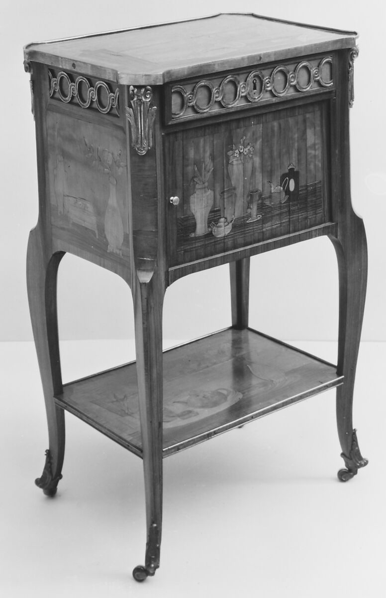 Writing table, Roger Vandercruse, called Lacroix (French, 1727–1799), Tulipwood, kingwood, harewood, purplewood, holly veneered on oak, French, Paris 