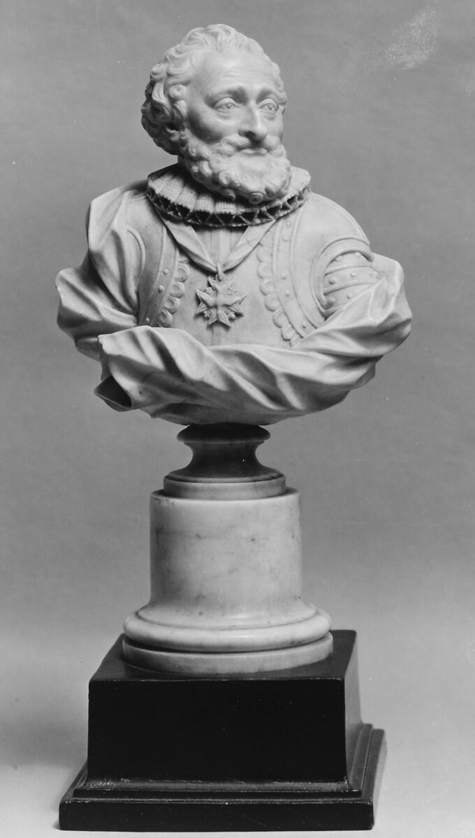 Henry IV, Jean-Claude-François-Joseph Rosset (French, Sainte-Claude, Jura 1706–1786 Sainte-Claude, Jura), Marble; wood base, French 