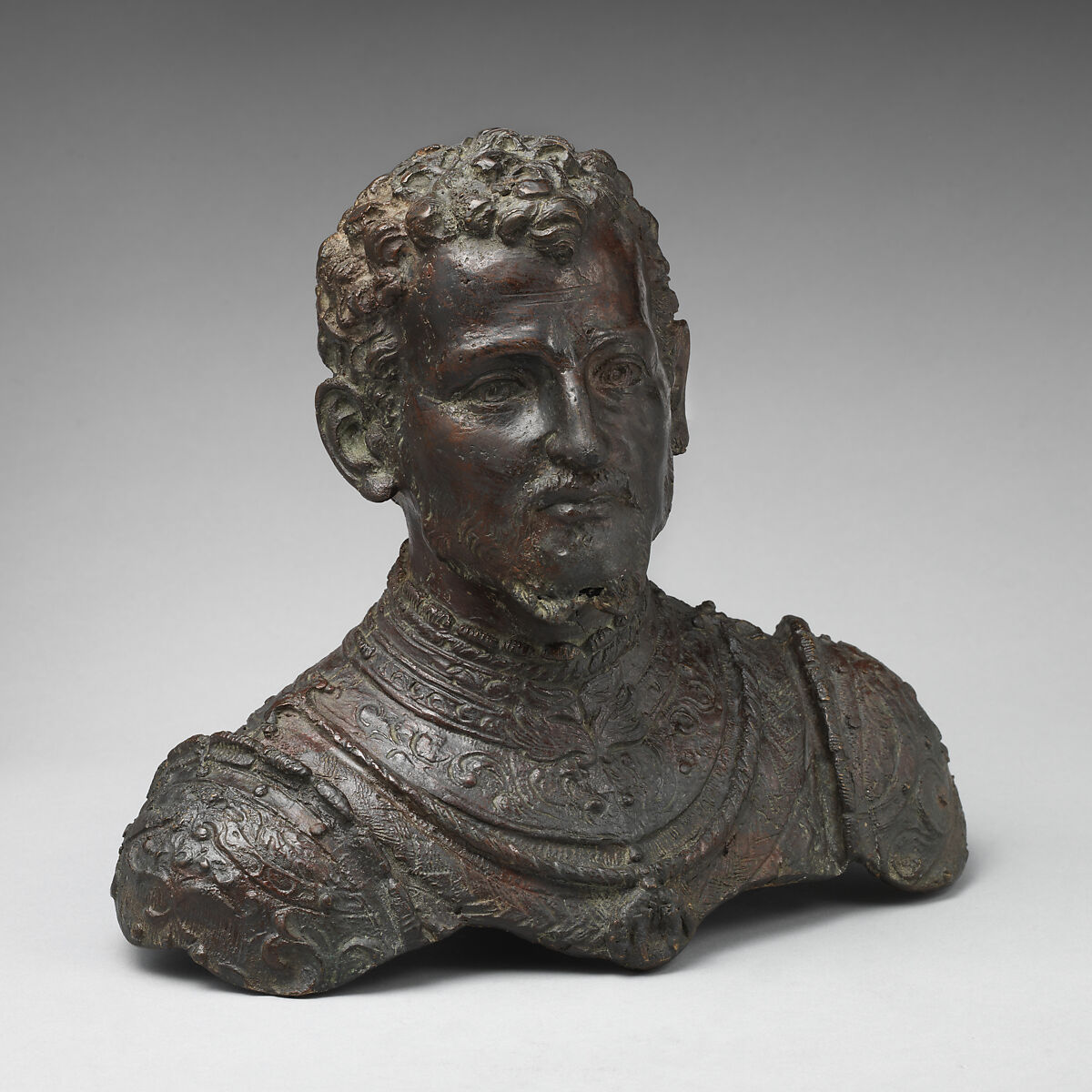 Ottavio Farnese, Duke of Parma and Piacenza, Possibly by Pastorino di Giovan Michele de' Pastorini (1508–1592), Bronze on green marble base, Europe