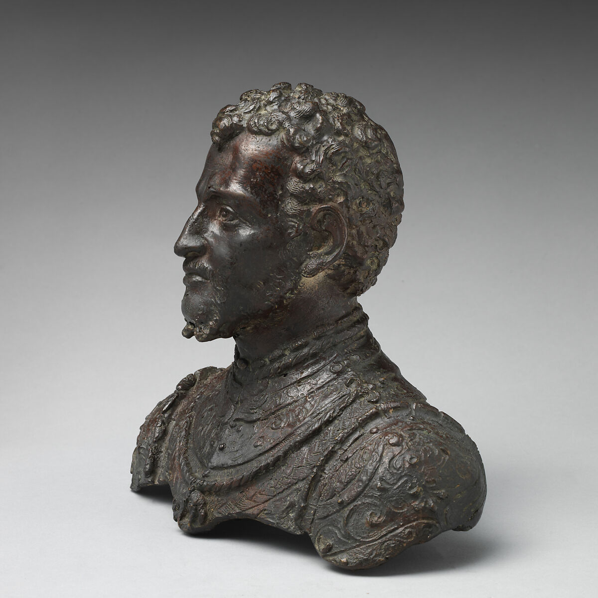 Ottavio Farnese, Duke of Parma and Piacenza, Possibly by Pastorino di Giovan Michele de' Pastorini (1508–1592), Bronze on green marble base, Europe