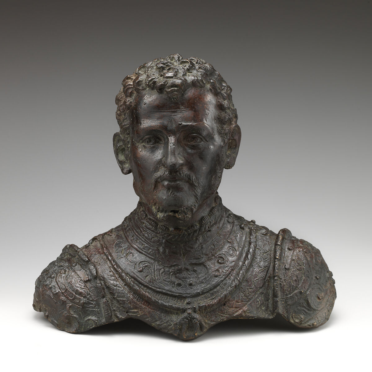 Ottavio Farnese, Duke of Parma and Piacenza, Possibly by Pastorino di Giovan Michele de&#39; Pastorini (1508–1592), Bronze on green marble base, Europe 