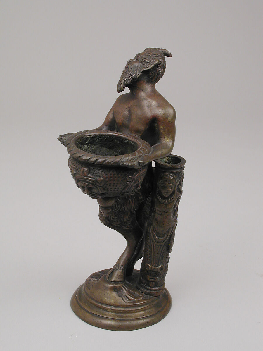 Satyr Holding a Vessel, Imitator of Andrea Briosco, called Riccio (Italian, Trent 1470–1532 Padua), Brass, probably Flemish