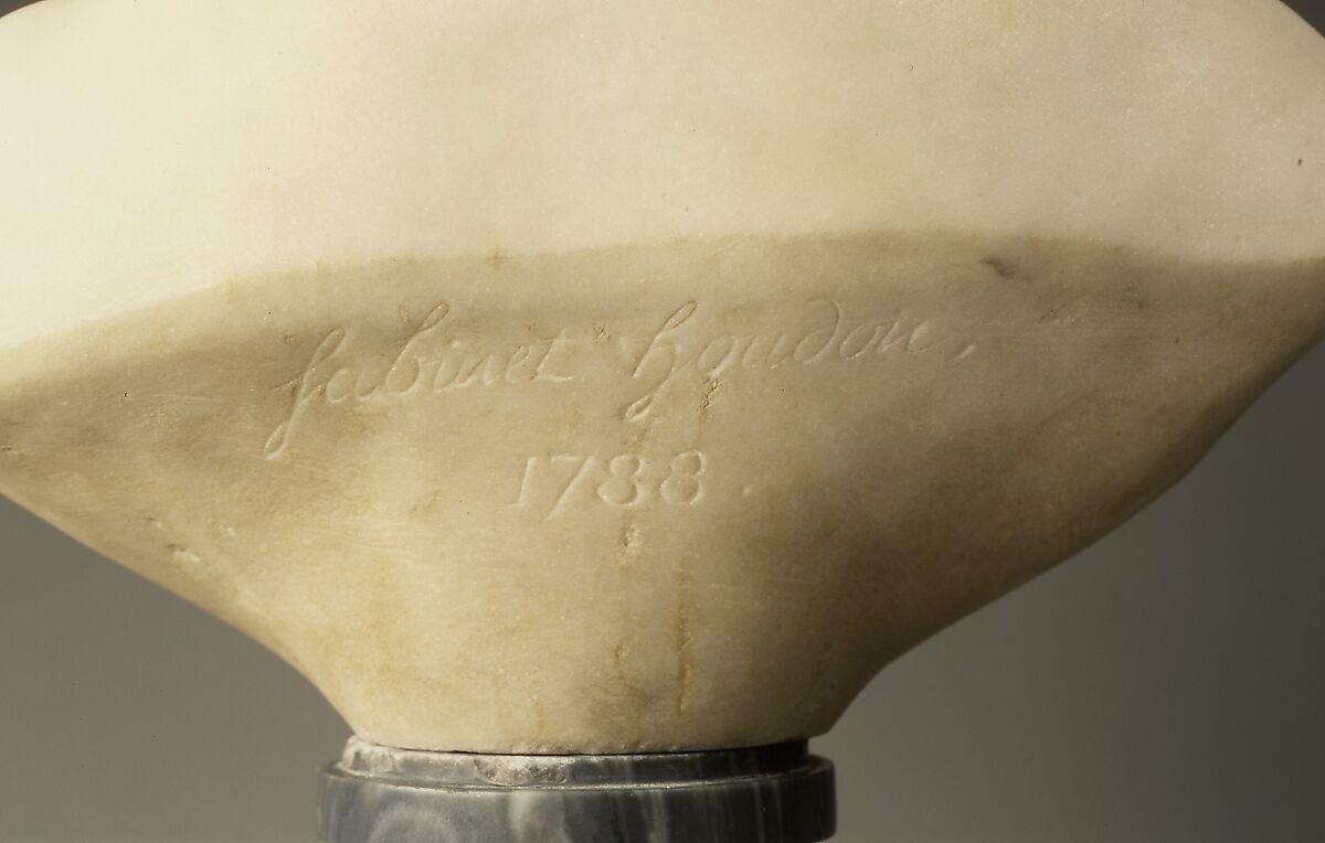Sabine Houdon (1787–1836), Jean Antoine Houdon (French, Versailles 1741–1828 Paris), White marble on gray marble socle, French, Paris