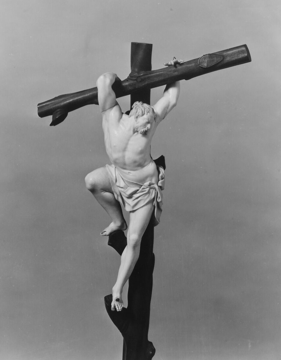 Crucifixion, Figures: ivory; crosses and base: ebony, possibly German or Netherlandish