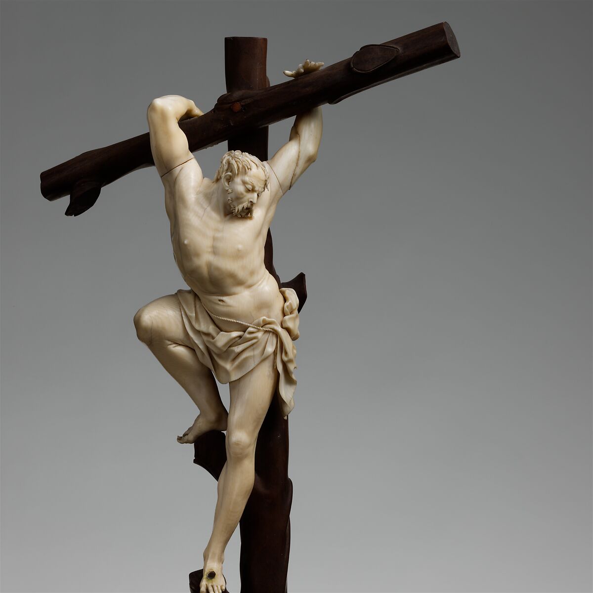 Crucifixion, Figures: ivory; crosses and base: ebony, possibly German or Netherlandish