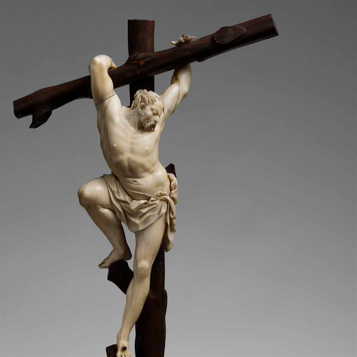 Crucifixion, Figures: ivory; crosses and base: ebony, possibly German or Netherlandish
