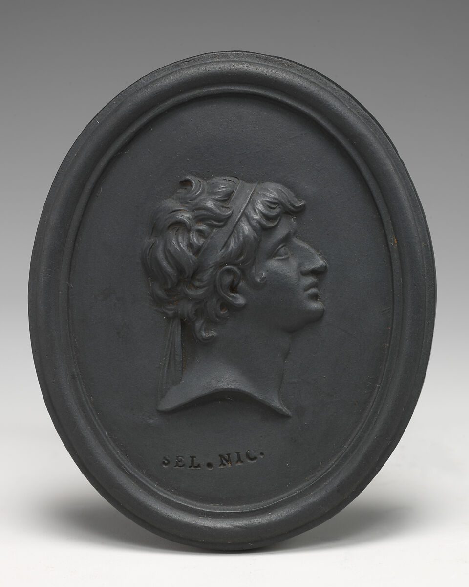 Medallion, Josiah Wedgwood (British, Burslem, Stoke-on-Trent 1730–1795 Burslem, Stoke-on-Trent), Black basalt ware, British, Etruria, Staffordshire 