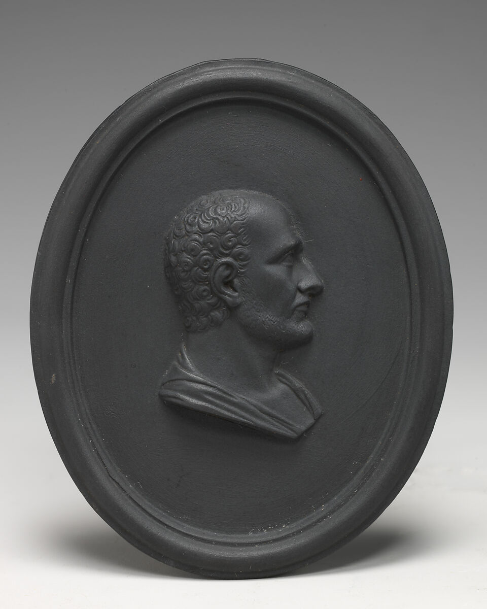 Medallion, Josiah Wedgwood (British, Burslem, Stoke-on-Trent 1730–1795 Burslem, Stoke-on-Trent), Black basalt ware, British, Etruria, Staffordshire 