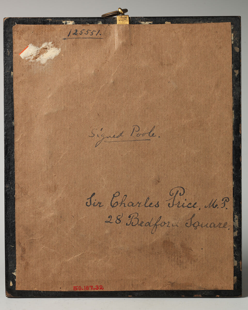 Sir Charles Price (1748–1818), T. R. Poole (active 1799, died ca. 1821), Pink wax on blue ground, under glass; frame: wood with brass, British