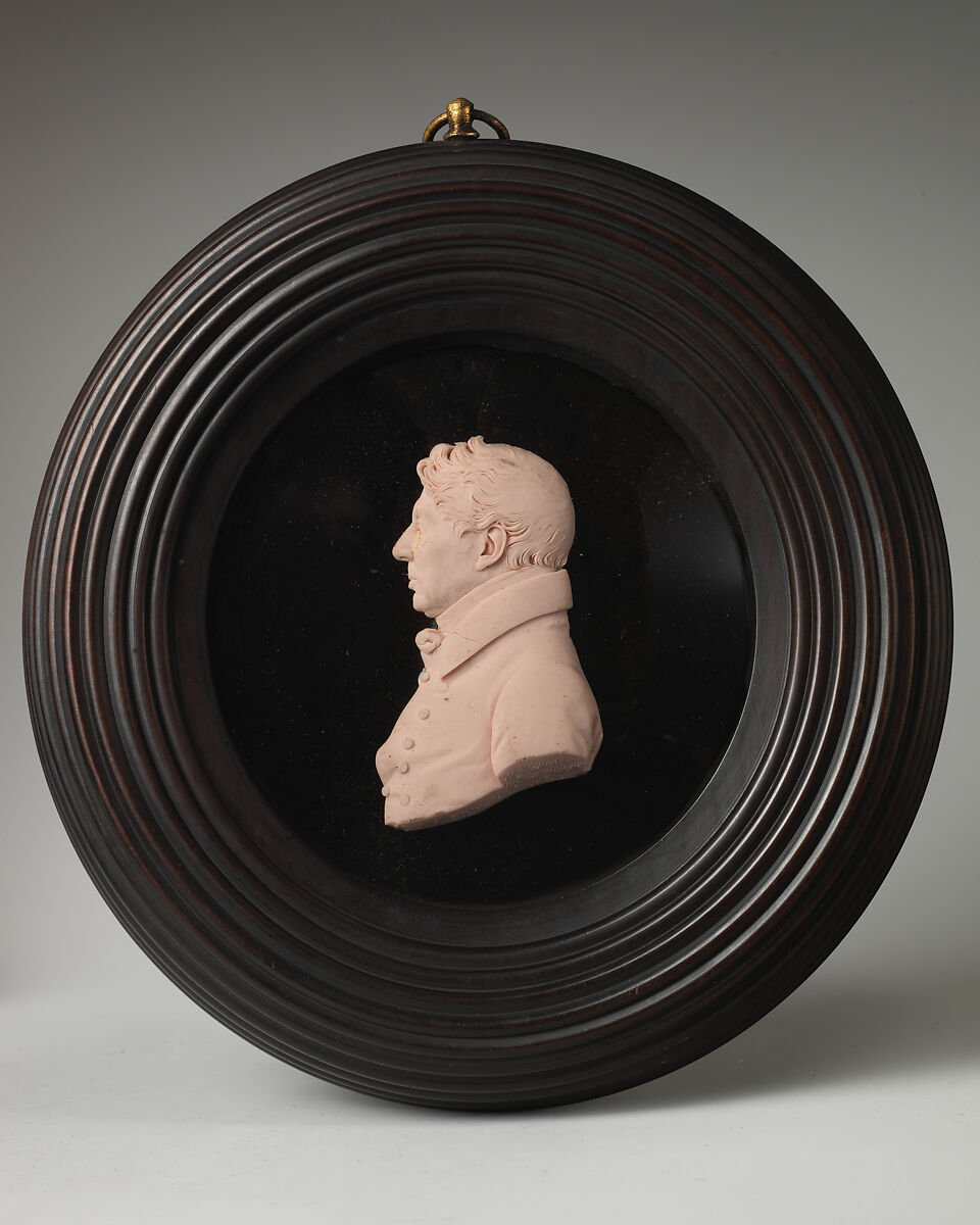 Lord Teignmouth, T. R. Poole (active 1799, died ca. 1821), Pink wax on glass painted black; frame: wood with glass, British 
