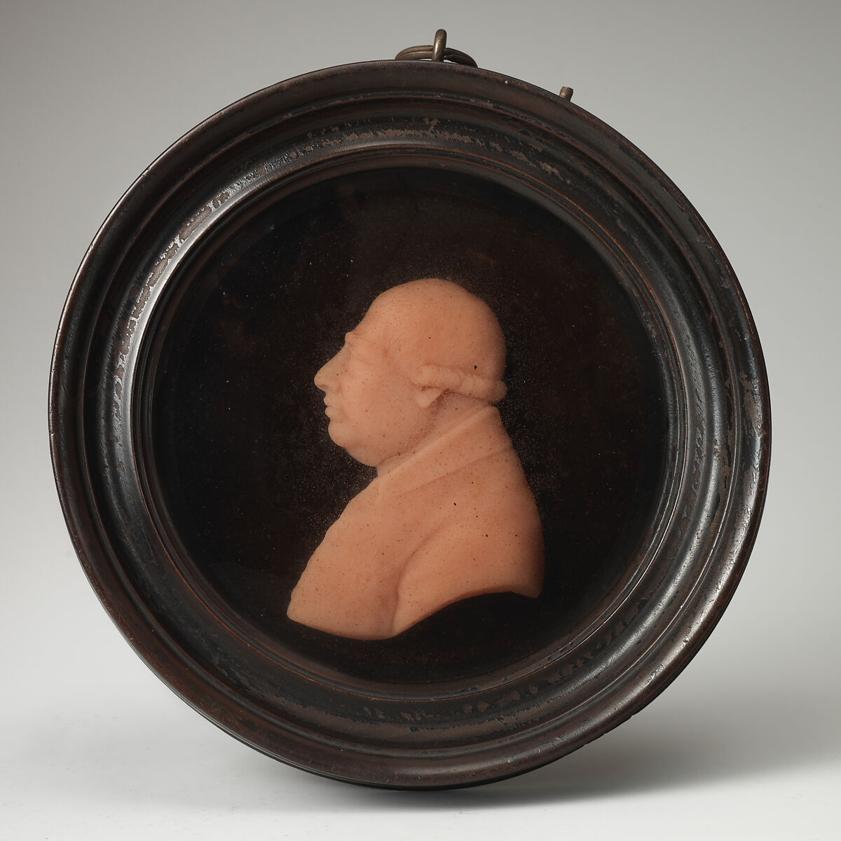 George III (1738–1820), King of England (1760–1820), Catherine Andras (born Bristol, England 1775, working 1855), Pink wax against black ground; frame: black wood and glass, British 
