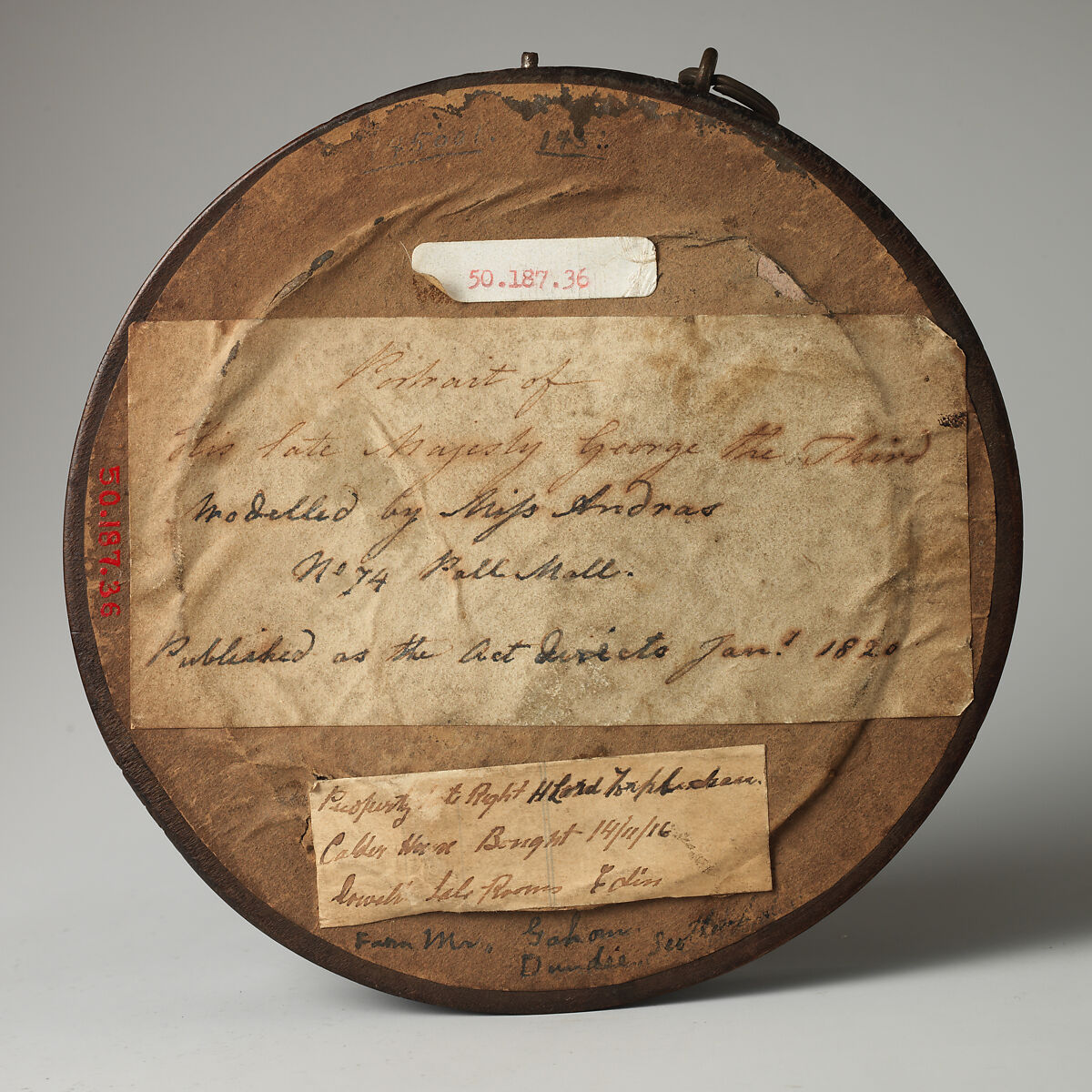 George III (1738–1820), King of England (1760–1820), Catherine Andras (born Bristol, England 1775, working 1855), Pink wax against black ground; frame: black wood and glass, British